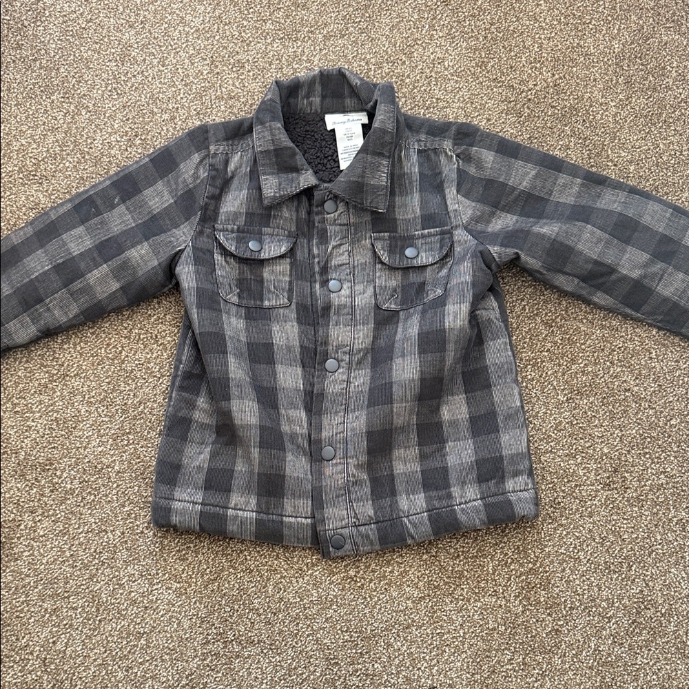 Tommy Bahama Kids Black and Gray Plaid Jacket
